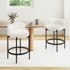 Tangkula Boucle Counter Stools Set of 4 w/Curved Backrest Metal Frame Comfy Footrest - 3 of 4