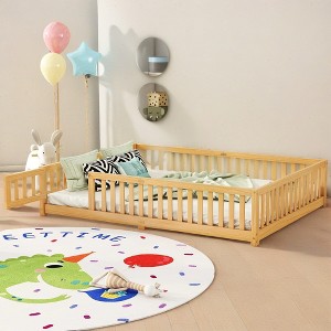 ROOMTEC Floor Bed with Safety Guardrails and Door for Kids - 1 of 4