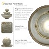 Sunnydaze Gentle Glow 2-Tier Ceramic Outdoor Fountain with LED Lights - 26.5" H - Off-White - 2 of 4