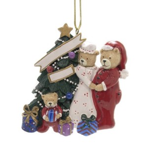 Polarx 3.5 Inch Teddy Bear Family Diy Personalize Tree Presents Bears Tree Ornaments - 1 of 2