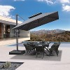 PURPLE LEAF Patio Umbrella with Base Outdoor Rectangle Large Cantilever Umbrella Heavy Duty Outdoor Market Umbrella for Garden Deck Backyard Pool - 2 of 4