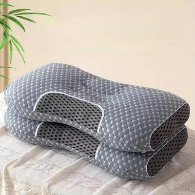 DSVIMOY Support Pillow 3D Knitted Cotton Massage Pillow for Neck and Head Relief for Restful Sleep, Gray, 17.72"*5.91"*5.91"