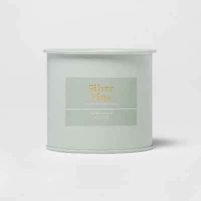 6oz Tin Jar Silver Pine Candle - Threshold™