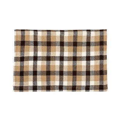 C&F Home Dunmore Plaid Cocoa Cotton Woven Thanksgiving Placemat Set of 6