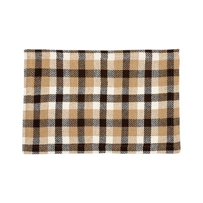 C&F Home Dunmore Plaid Cocoa Cotton Woven Thanksgiving Placemat Set of 6