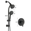 ALEXOUN  Drill-Free Stainless Steel Slide Bar Combo Rain Showerhead 7-Setting Hand, Dual Shower Head Spa System (Rough-in Valve Included) - 3 of 4
