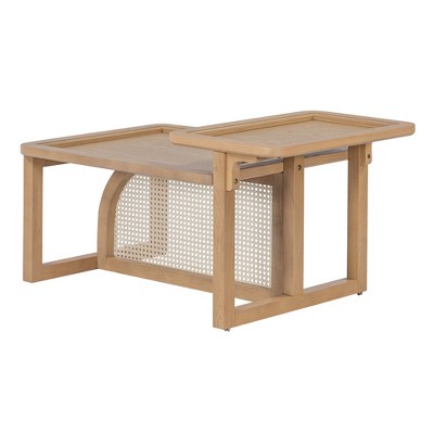 Ridstar 2 Piece Modern Rectangle Nesting Coffee Table Set For Living Room-Brown