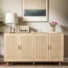 ORRD 62.20"Elegant and Functional 4-Door Rattan Decorative Storage Cabinet,for Bedroom,Living Room,Office - 3 of 4