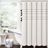 Farmhouse Boho Striped Woven Tassel Yarn Dyed Cotton Shower Curtain Ivory/Black - Lush Décor: Bathroom Accent, Plain Weave Fabric - 3 of 4