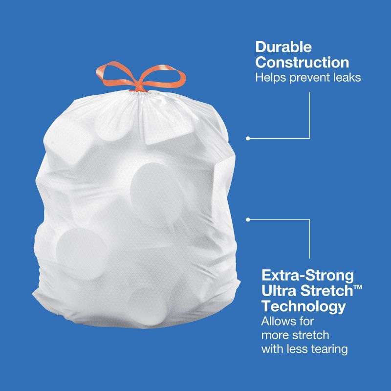 UltraStretch Tall Kitchen Drawstring Trash Bags - Fresh Scent - 13 Gallon - up & up™, 4 of 5