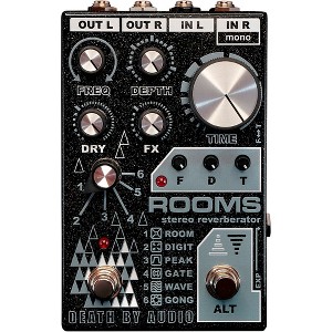 Death by Audio ROOMS Stereo Reverb Effects Pedal Black Sparkle - 1 of 4