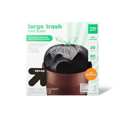 Extra-Strong Large Drawstring Trash Bags - Mint Scent - 30 Gallon/20ct - up  & up™ in 2023