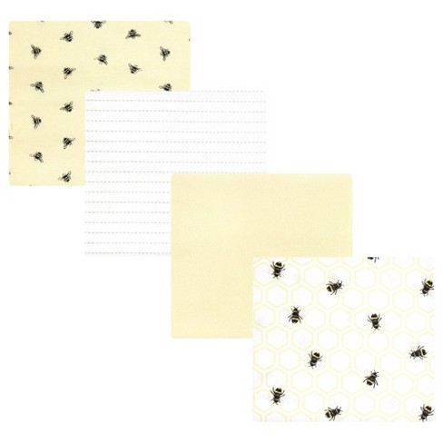 Hudson Baby Cotton Poly Flannel Receiving Blankets, Honey Bee, One Size - image 1 of 4