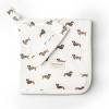 Organic Swaddle Blanket & Hat Set - Dog - 2 of 4