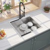 Kitchen Sink 25 x 22 Inch, Top Mount Drop-In Sinks, 304 Stainless Steel Single Bowl Basin, 16 Gauge Workstation Sink with Strainer & Bottom Grid - 4 of 4