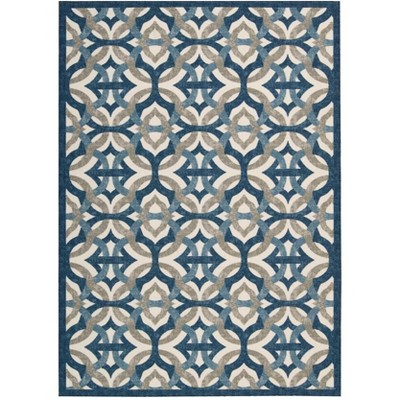 Celestial Blue and Taupe Tufted Synthetic 5' x 7' Area Rug