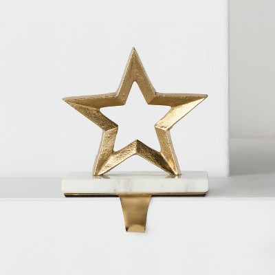 Stocking Holder Brass Marble Star - Wondershop™