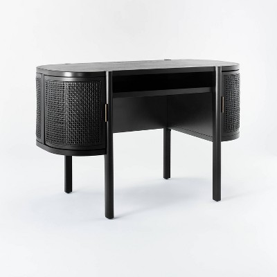 Photo 1 of **USED**Portola Hills Caned Desk Black - Threshold designed with Studio McGee