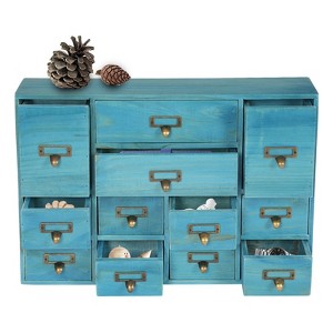 YIYIBYUS Traditional 12 Tabletop Drawers Wood Chest Storage Cabinet - 1 of 4