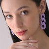 SOHI Women's Purple  Chainlink Drop Earrings - 3 of 3