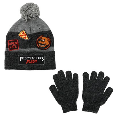 Five Nights At Freddy's Freddy Fazbear's Pizza Kids Knit Cuff Beanie & Gloves Set