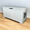 39.4" Top-Open Cat Litter Box Enclosure Furniture, Hidden Litter Box Cover Cabinet, Large Cat Washroom, Dog-Proof, White - Nertpow - 4 of 4