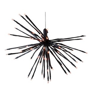 Season's Designs 16" Orange LED Burst Ball Christmas & Halloween Decoration, Indoor Wall Hanging, Requires AAA Batteries (Not Included), 80 White LEDs - 1 of 1
