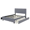 YOOCOZZ Queen Size Velvet Upholstered Platform Bed with 2 Storage Drawers and Twin XL Trundle - 4 of 4