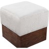 Meridian Furniture,Havre Velour Fur Fabric Ottoman/Stool - 4 of 4