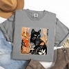 Simply Sage Market Black Cat Fall Leaves Distressed Garment Dyed Tee - 3 of 4