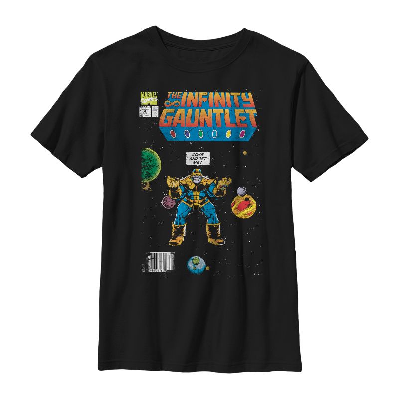 Boy's Marvel Thanos Infinity Gauntlet Comic Book T-Shirt, 1 of 5