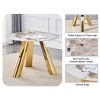 Okak 42" Round Dining Table 42" with Marble Top Stainless Steel Legs Kitchen Table for Living Room, Dining Room - 4 of 4