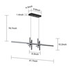 LLHZSY Modern Integrated LED Dimmable Chandelier Adjustable Linear Pendant Light-Black/Gold - 4 of 4