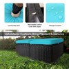 FIONECA All-Weather Outdoor Ottoman with Storage ¨C PE Wicker Patio Footstool, Blue - 4 of 4
