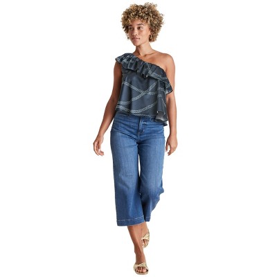 VENUS Womens One Shoulder Ruffle Top