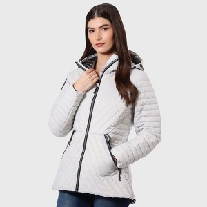 Canada Weather Gear Women’s Lightweight Quilted Puffer Jacket with Hood – Water-Resistant, Windproof Zip-Up Coat for Cold Weather - 1 of 3