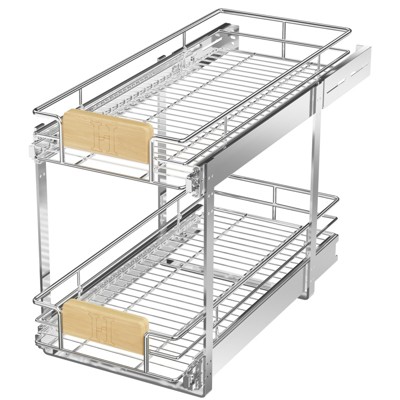 LOVMOR Pull Out Cabinet Organizer with Wooden Handle