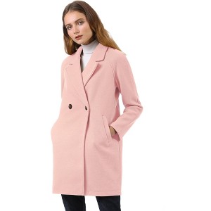 INSPIRE CHIC Women's Notched Lapel Double Breasted Raglan Sleeve Winter Coat - 1 of 4