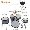 5 Piece Drum Sets Junior Drum Kit with Dual Tom-Toms, Floor Tom,Bass Drum, Hi-Hat, Cymbal, Pedal, Drumsticks and Seat, for Music Learning & Practice - 3 of 4