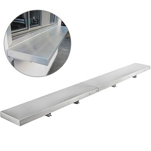 Munora 96" x 12" Stainless Steel Folding Concession Shelf - Heavy Duty Serving Shelf for Food Stands with 66 lb Capacity - 1 of 4