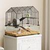 Large 3-Tier Hamster Cage w/Running Wheel & Glass Base - Multi-Level Habitat for Syrian/Dwarf Hamsters & Gerbils - 2 of 4
