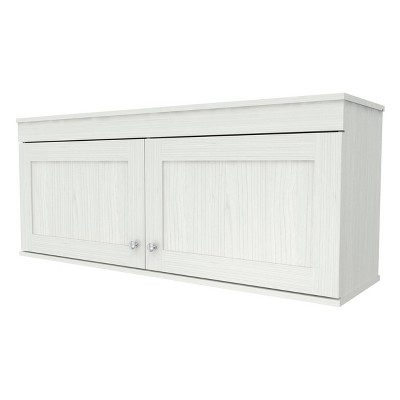 2 Doors Wall Mounted Buffet Cabinet White - Inval: Transitional Style, Adjustable Shelves, Melamine Finish