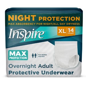 Inspire Adult Diapers Women or Men - MAX Absorbency | Our Most Absorbent and Dry, Incontinence Underwear - 1 of 4
