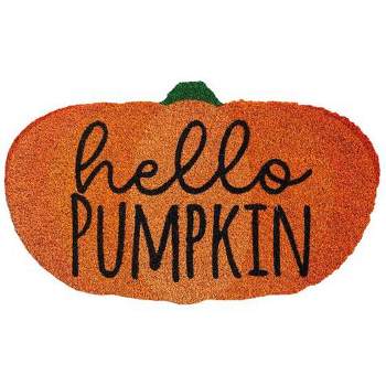 Hello Pumpkin Coir Fall Doormat 30" x 18" Indoor Outdoor Briarwood Lane