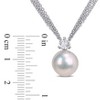 EVERLY JEWELRY | Sterling Silver 11-12mm Cultured Freshwater Pearl and 5/8 CT TGW White Topaz Pendant with Chain, 17" - 4 of 4