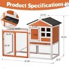 LAOTIES 2 Story Wooden Rabbit Hutch Bunny Cage with Ramp,Outdoor Chicken Coop And Pet House for Small Animals - 2 of 4