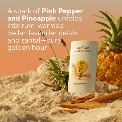 Native Limited Edition Surf Club Deodorant - Golden Sunset - 2.65 oz