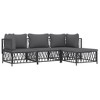 vidaXL Patio Furniture Set - 4 Piece Sectional Sofa with Cushions - Anthracite Steel - Outdoor Garden Seating - 3 of 4