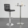 Costway Adjustable Armless Bar Stool Swivel Kitchen Counter Bar Chair PU Leather Black - 4 of 4