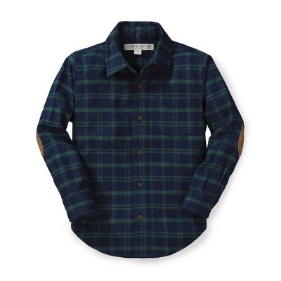Hope & Henry Boys' Brushed Cotton Button Down Shirt, Infant